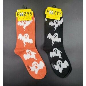 Womens Halloween Socks Ghost Crew Shoe Size 4-10 Soft 2 PAIRS Foozys FUN Novelty